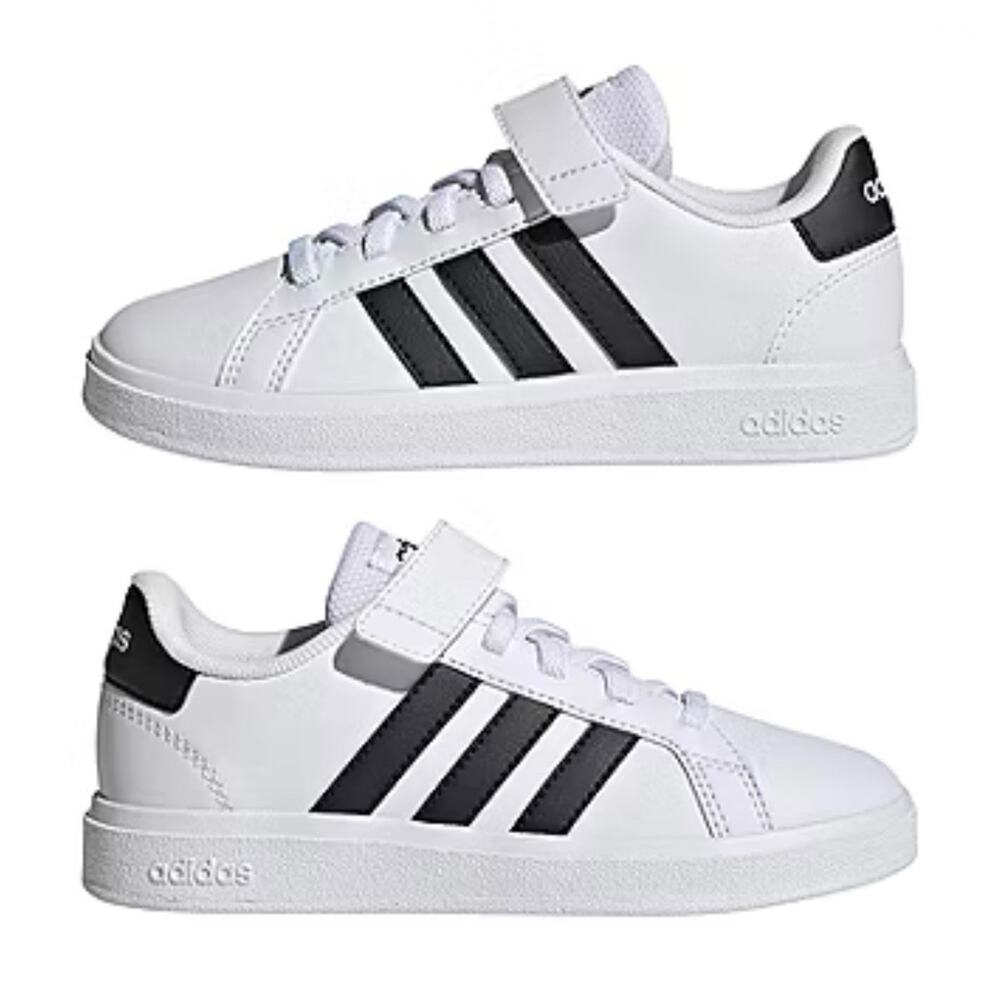 Adidas Kids Grand Court Shoes Cloud White / Core Black / Core Black Size 13.5